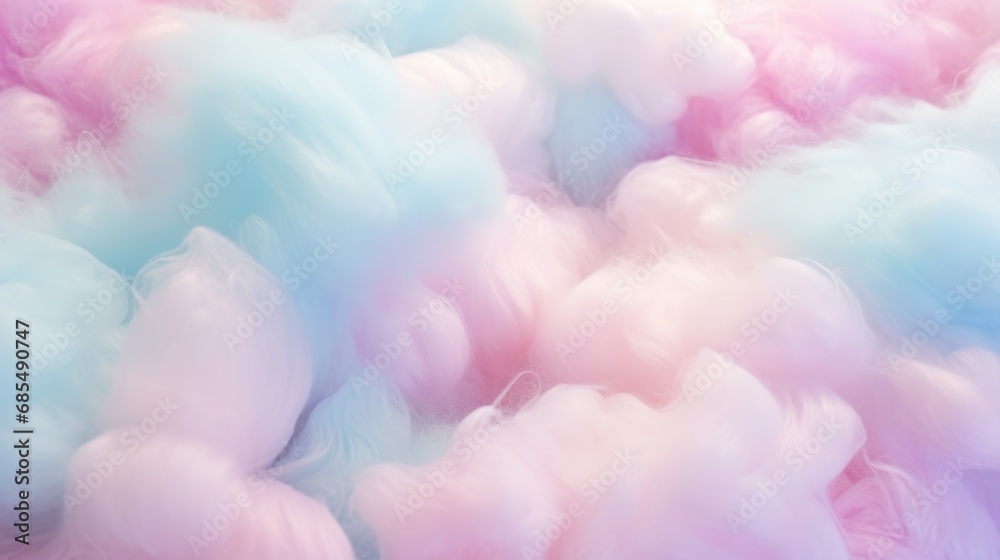 Colorful Cotton Candy Background in Soft Pastel Color
