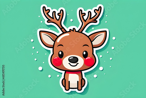 Rudolph with a smiling face. generative AI