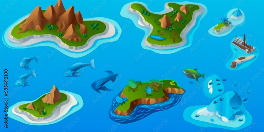 Naklejka premium A beautiful tropical island, aerial view
