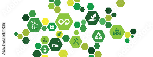 circular economy icons on white background	