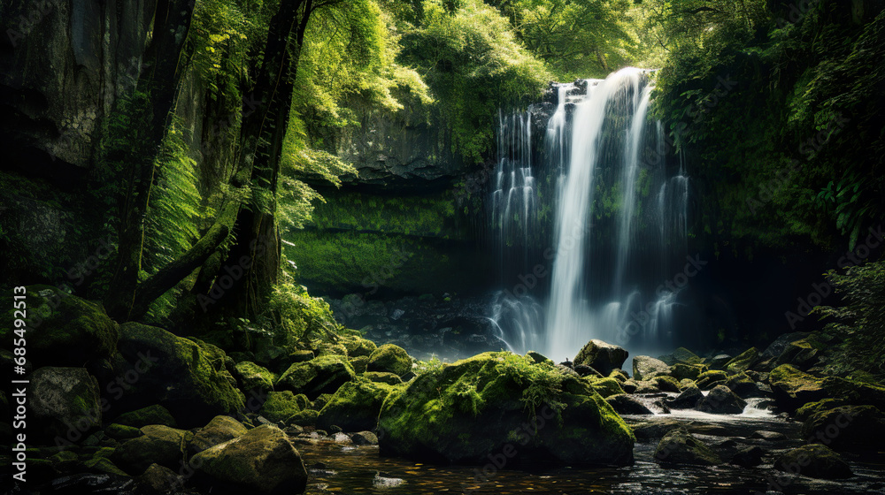 Waterfall in the Jungle. Generative Ai Waterfall in the Jungle. Generative Ai