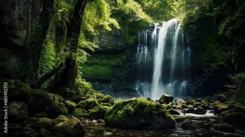 Waterfall in the Jungle. Generative Ai