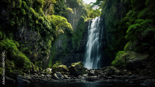 Waterfall in the Jungle. Generative Ai © Shades3d