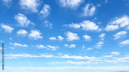 夏の青空にまだらに浮かぶふわふわの雲模様 photo