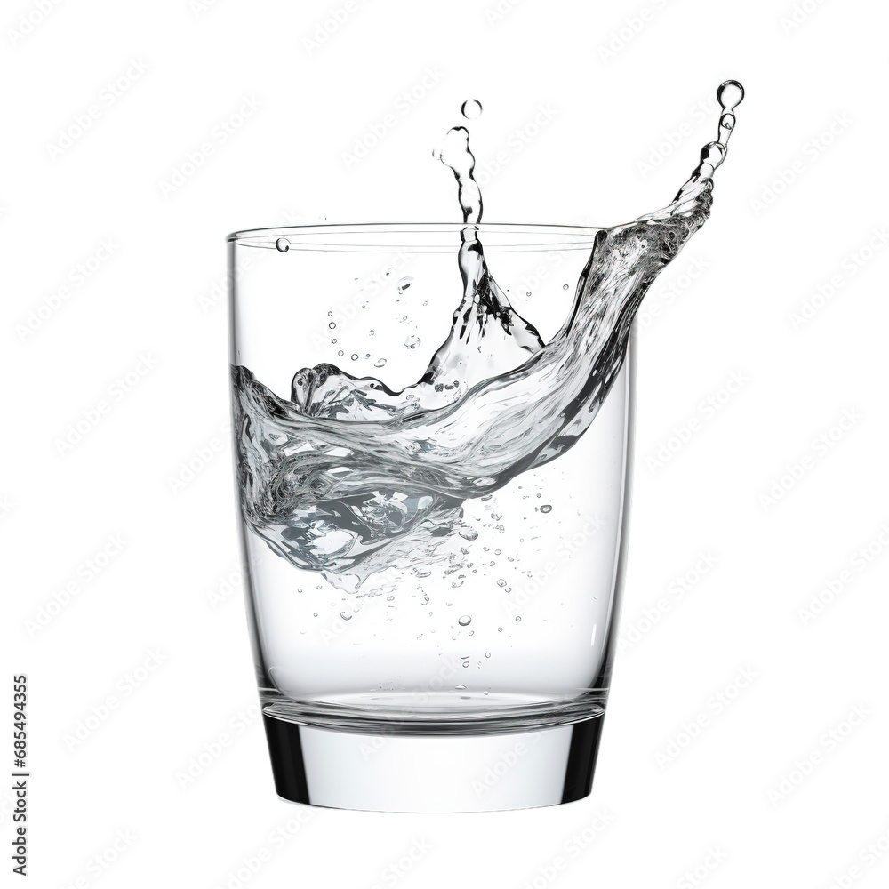 Transparent water splash and wave. Water splashing from a transparent