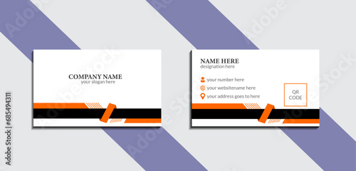 Vector business card. Visiting card for business and personal use. Modern presentation card. Vector illustration design.
