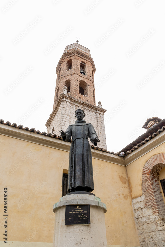 Valladolid, Spain - October 13, 2023: different views of the historic buildings of the city center of Valladolid, Spain