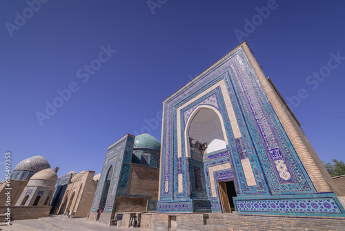 Shah-I-Zinda memorial complex, necropolis in Samarkand, Uzbekistan. photo