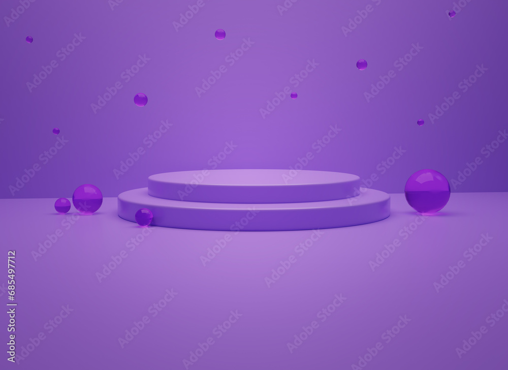 Obraz premium 3D Render of Pedestal in purple color