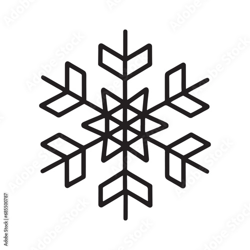 line illustration of snowflake winter season