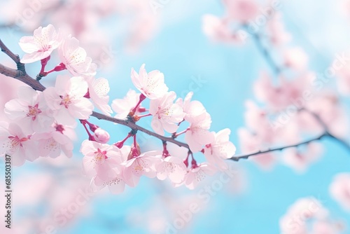 Sakura Flower on Blue Sky Background