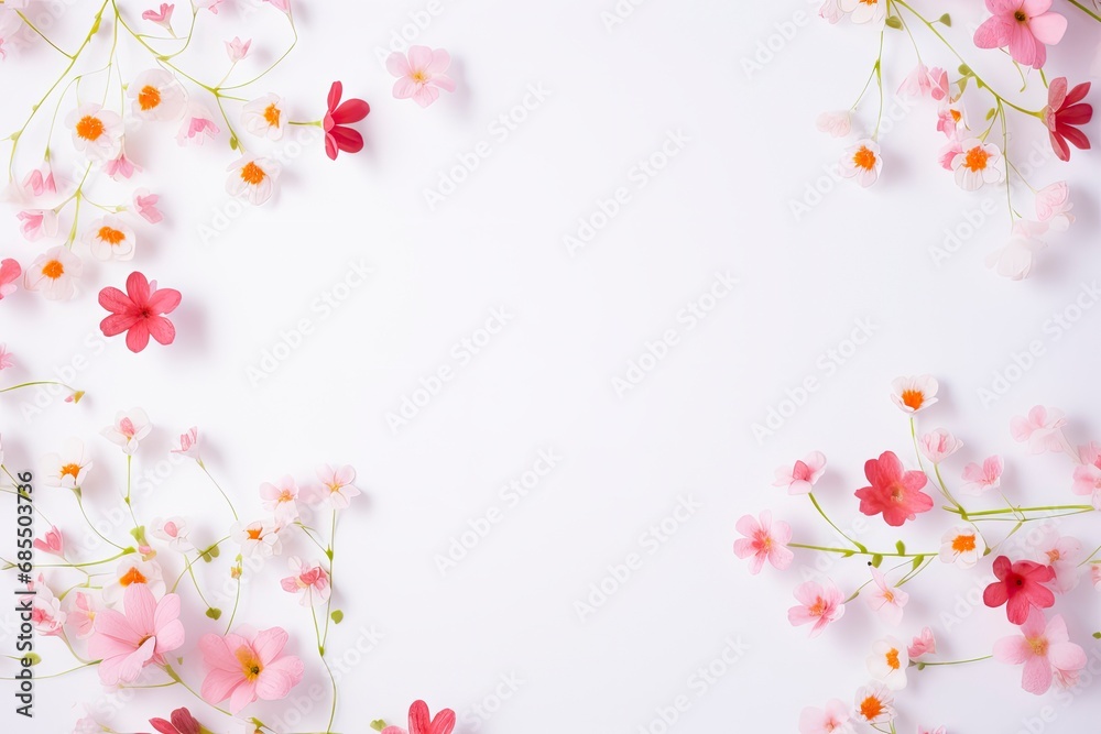 Colorful Spring Flowers Greeting Card with Copy Space