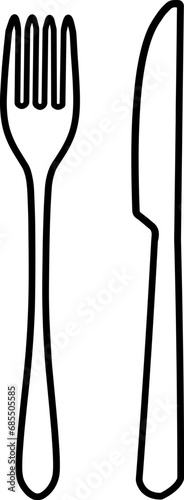 フォークとナイフ　カトラリーシンプルアイコンイラスト