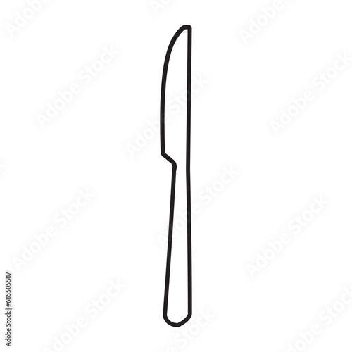 ナイフ　カトラリーアイコンシンプルイラスト