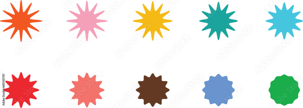 set of star shapes vector image