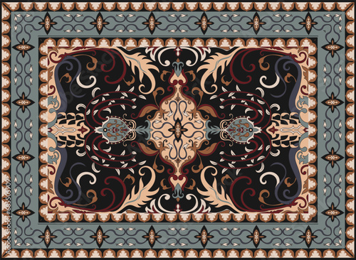 Carpet pattern Persian. Geometric ethnic oriental seamless pattern traditional Design for background. african pattern. rug , tile , wallpaper , Vector illustration. American