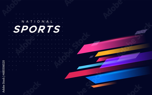 Sports background design with several colorful abstract ornaments that are interactive and synergistic. design with a national sports concept