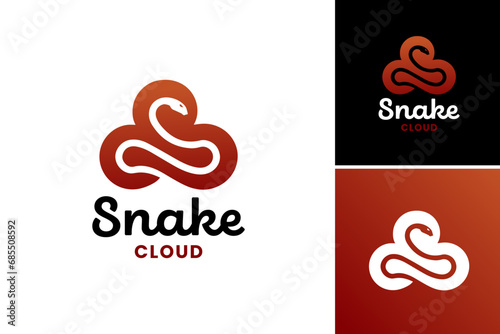 Snake Cloud Logo is a logo design featuring a combination of a snake and a cloud, representing creativity, transformation, and adaptability. Suitable for tech, creative, or environmental brands.