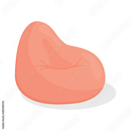 Vector cartoon image of a bean bag chair. In a modern pastel color. The concept of comfort and furniture at home. Elements for your design