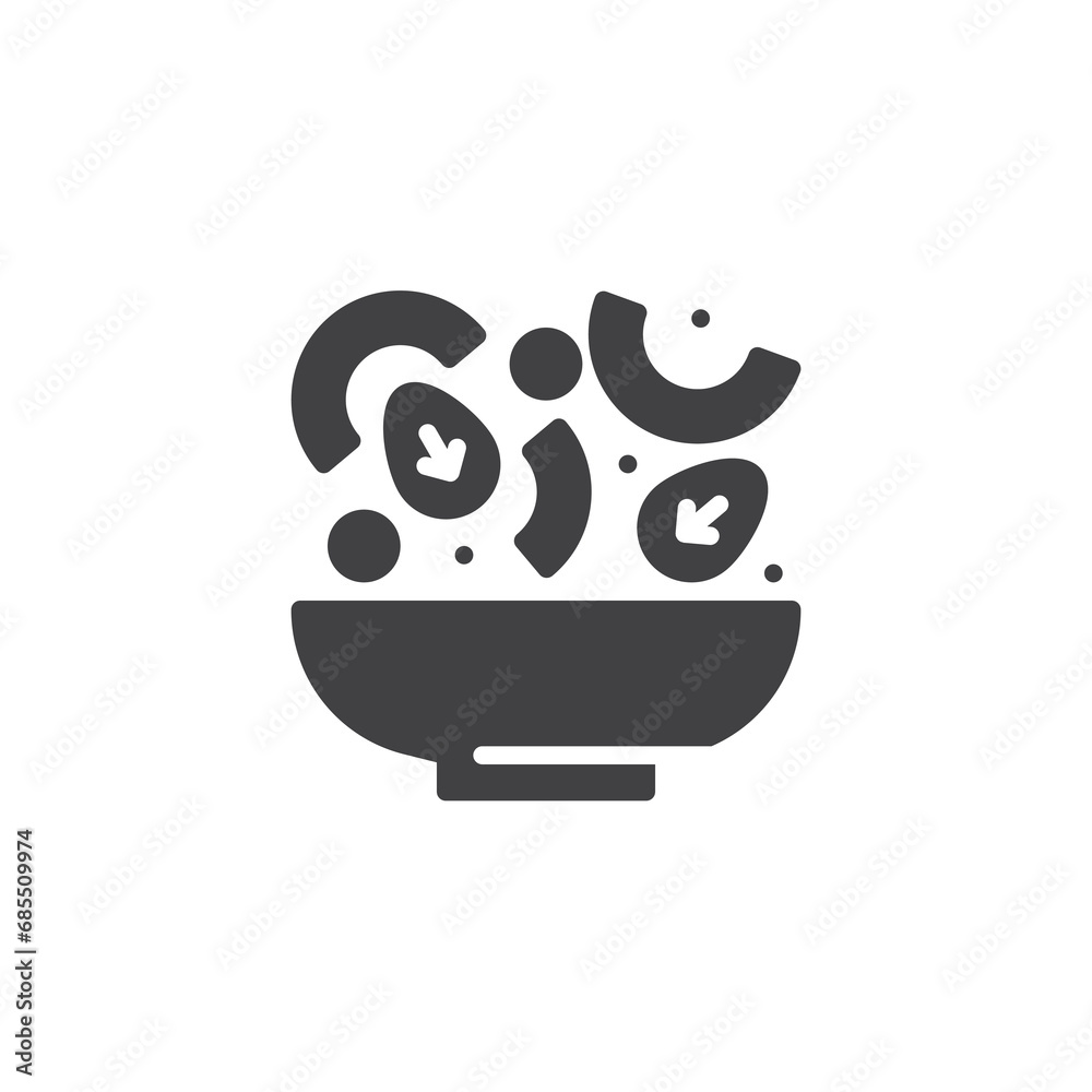 Salad bowl vector icon