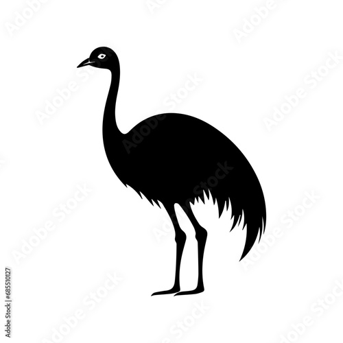 ostrich silhouette isolated on white