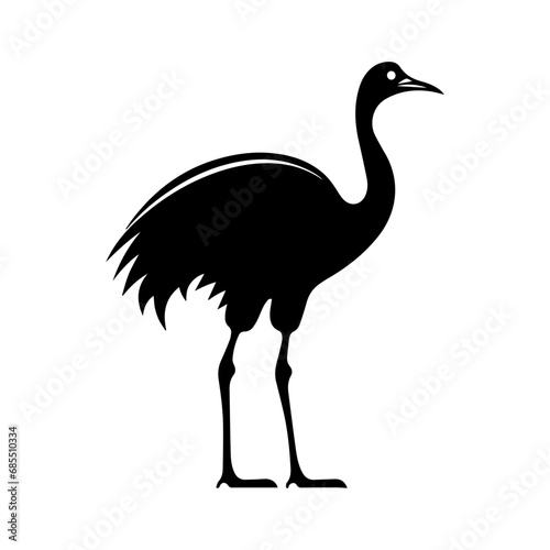 ostrich silhouette isolated on white