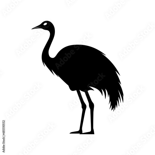 ostrich silhouette isolated on white