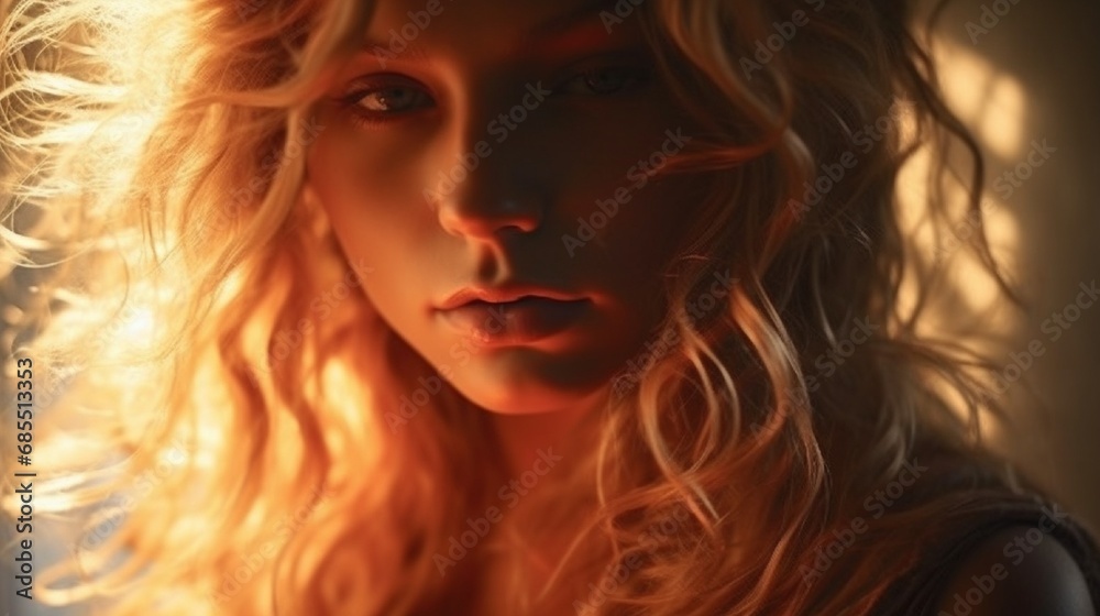 The sunlight gently caresses the face of a model, highlighting her delicate features, and creating a mesmerizing play of shadows and light. The sunlight gently caresses the face of a model, highlighting her delicate features, and creating a mesmerizing play of shadows and light.