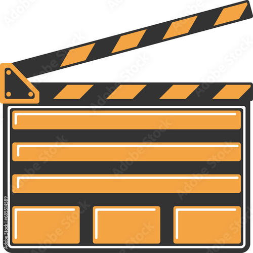 Clapperboard Illustration PNG Transparent Background photo