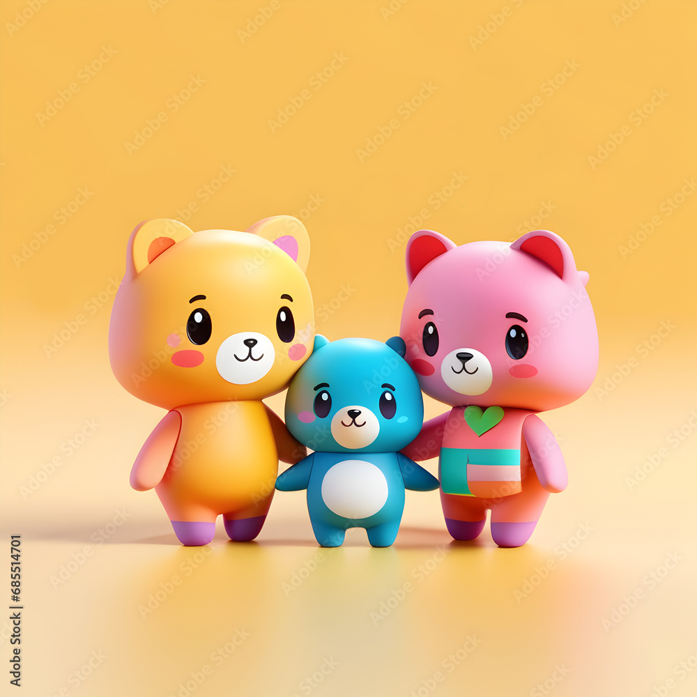 Cartoon bear family Cartoon bear family