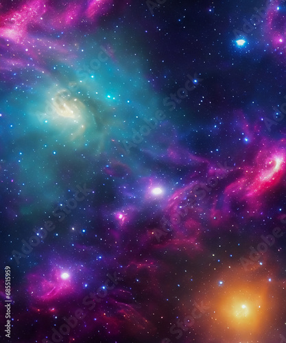 Universe filled with stars  nebula and galaxy