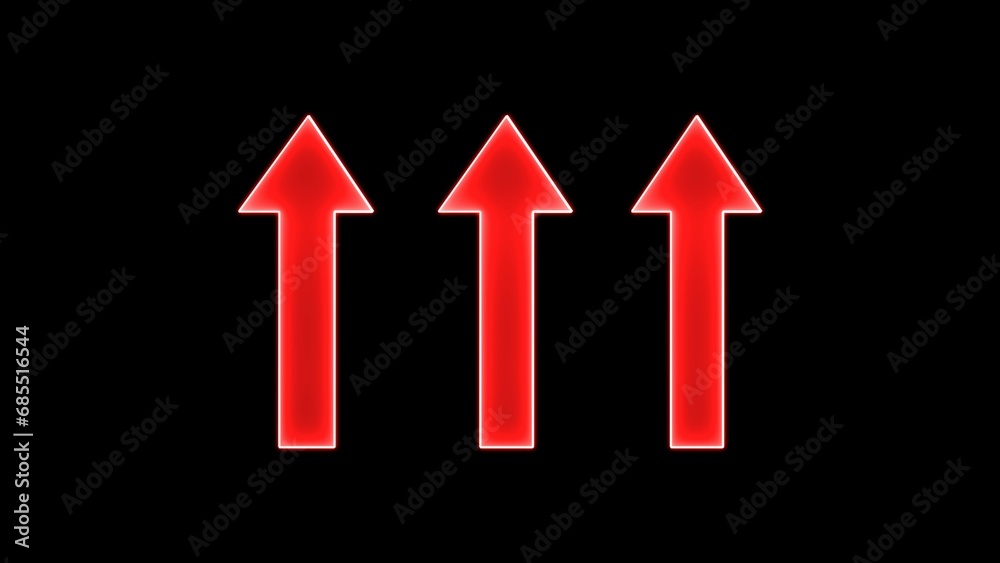 Abstract arrow icon and black background. arrow icon up. Directional signs, climb, high, up, rise and tall. Abstract arrow icon and black background. arrow icon up. Directional signs, climb, high, up, rise and tall.