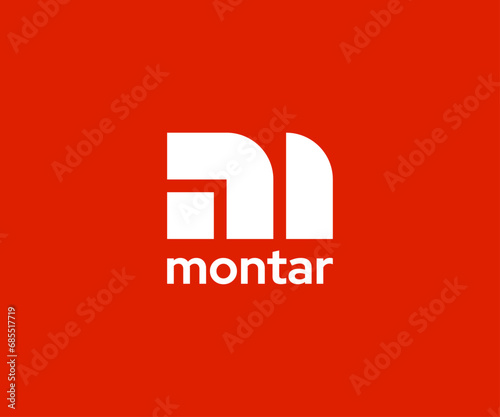Abstract letter M modern logotype icon design concept.