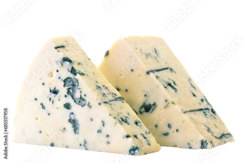 Blue cheese on white background isolated