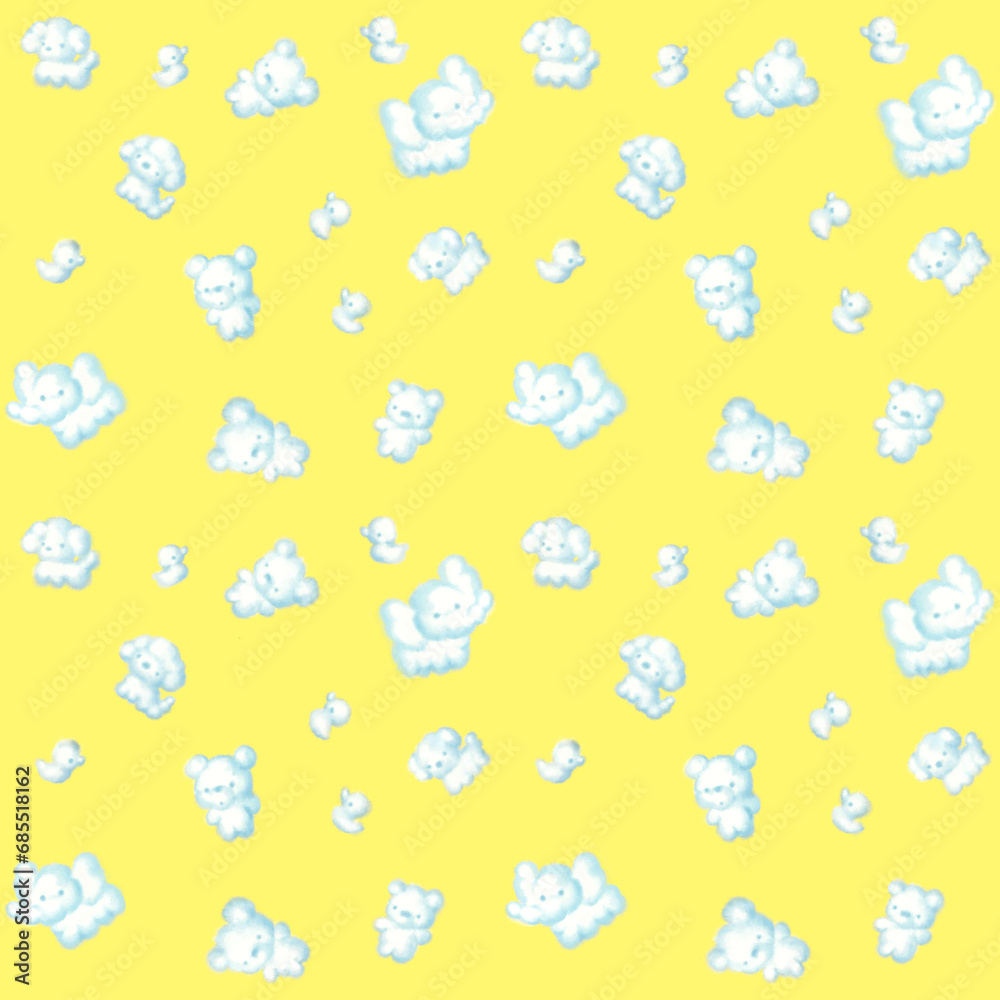 cute animal fluffy cloud , seamless pattern background cute animal fluffy cloud , seamless pattern background