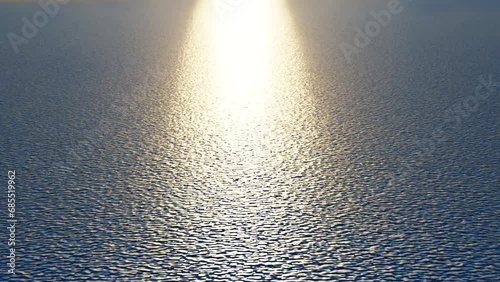 Sunlight sparkles over ocean waves, Sun reflecting on sparkling blue sea, ocean at sunset, sunrise
