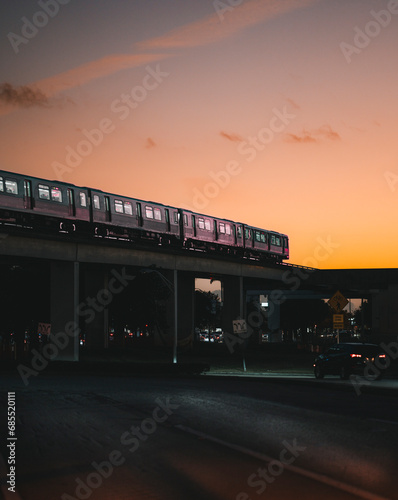traffic in the city train sunset miami © Cavan
