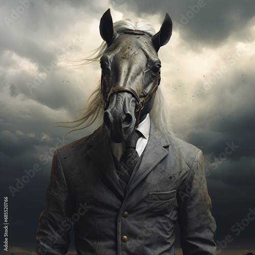 Artistic Style Horse Man Humanlike Horse Painting Drawing Artwork