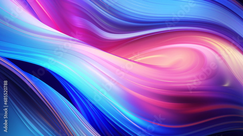 Abstract background of fluid iridescent holographic neon curved wave motion. Colorful gradient design element for backgrounds  banners  posters and wallpapers