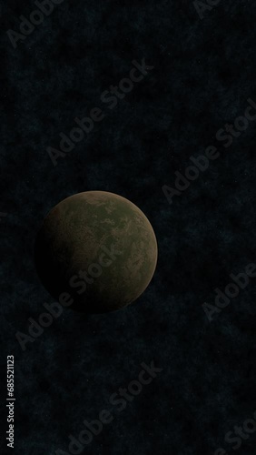 Earth like planet blueish green surface alien world starry background cosmos interstellar travel sci-fi environment. Otherworldly abstract background