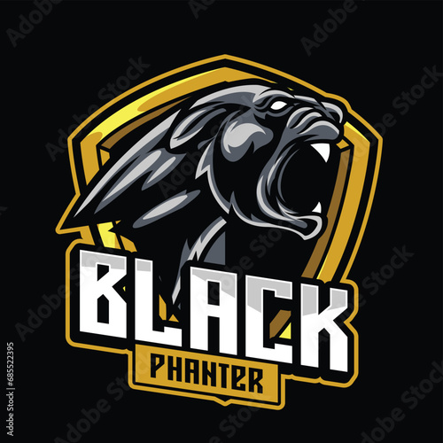 Vector panther mascot logo template for sport bussiness and gaming team isolated