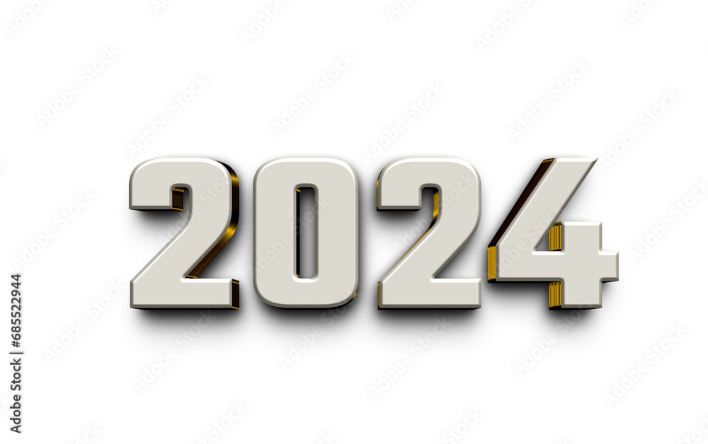 new year 2024  text effect typography, 3d text.