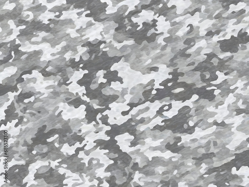 Snowy Winter Mountain Camouflage (White Gray bright) pattern for use in the army for camouflage in war or hunting. Including high mountain explorers, travelers and hikers. Inspired by Snow Mount