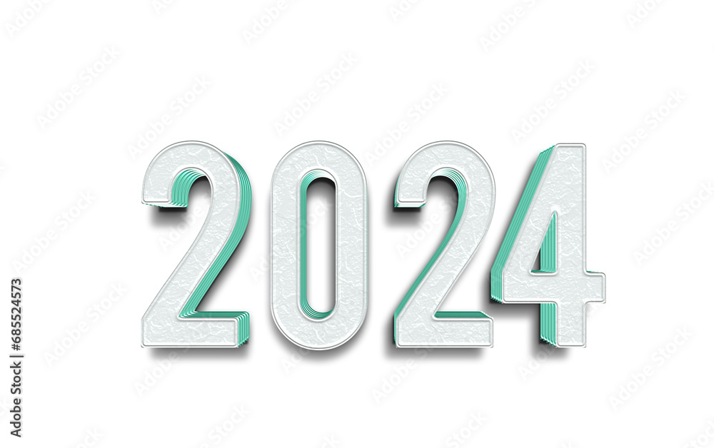 new year 2024 text effect typography, 3d text. new year 2024 text effect typography, 3d text.