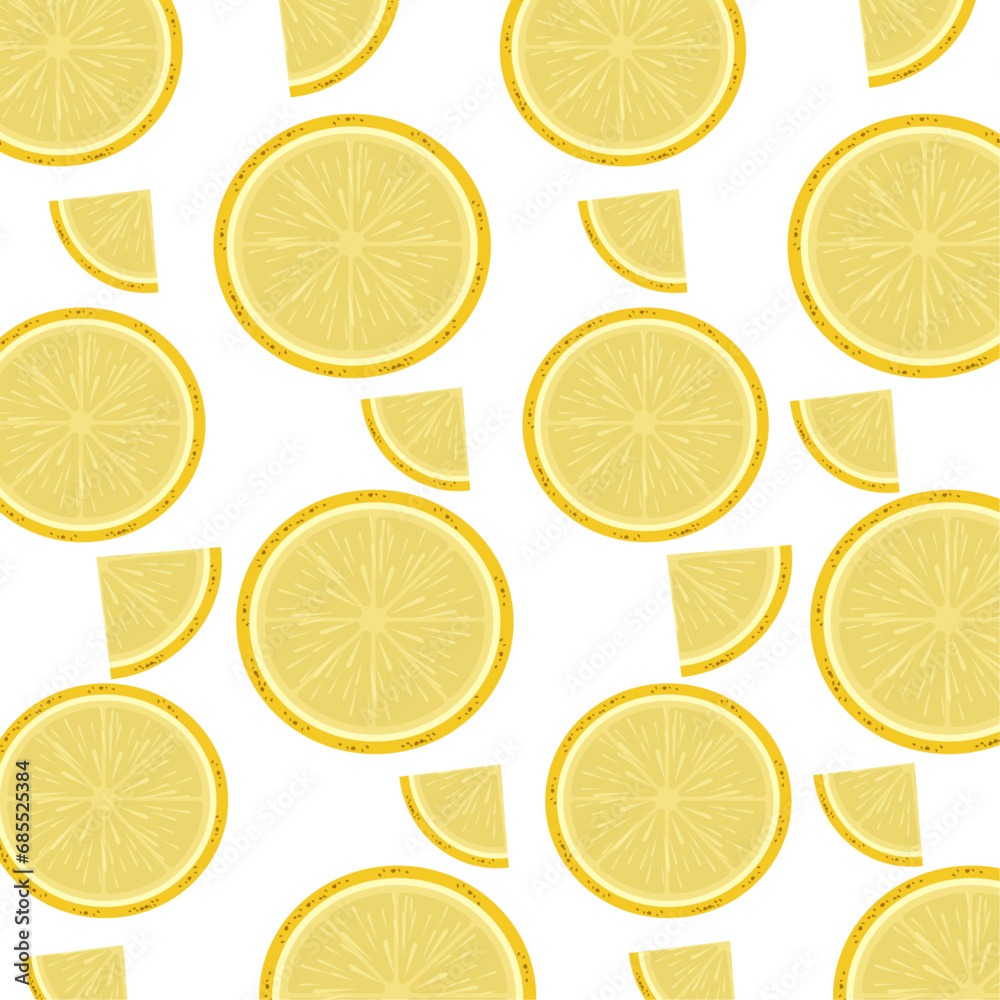 A Seamless pattern of hand drawn lemons. Citrus fruit background. Perfect for textile used in juice concepts