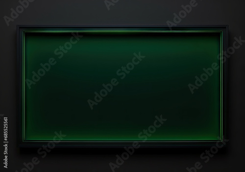 green border frame on black background blank template mockup chalkboard blackboard