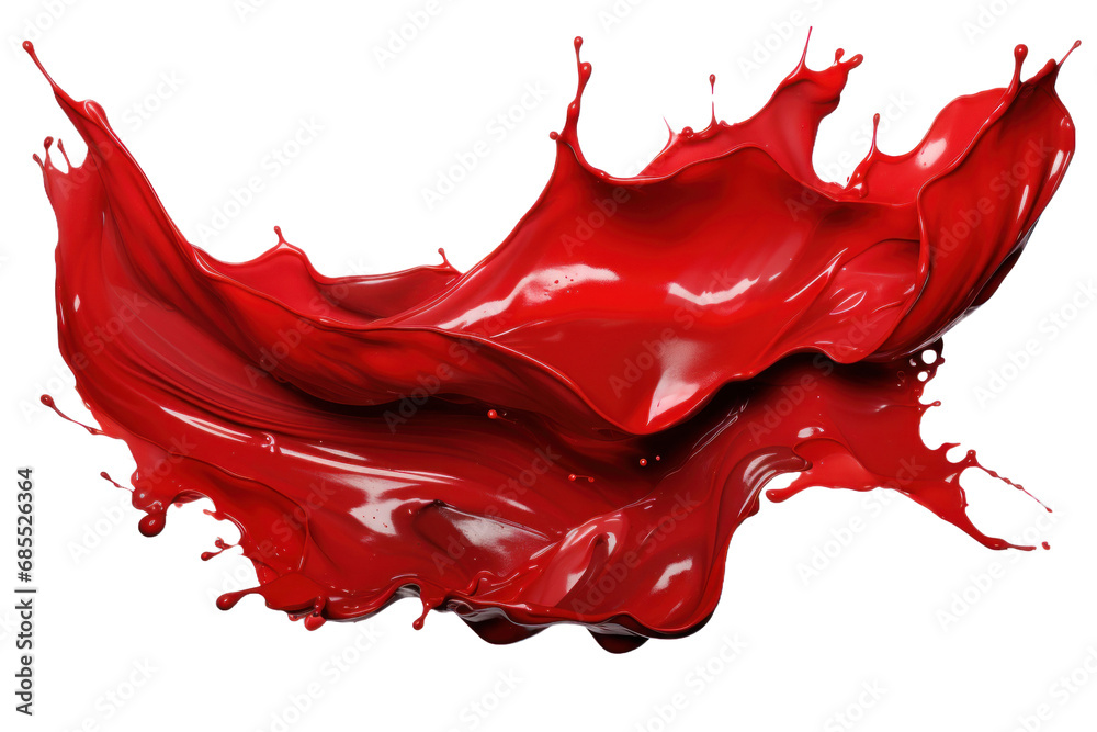 red paint splashes isolated on transparent background