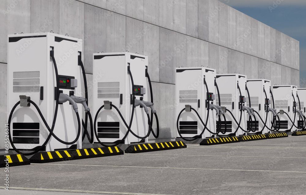 Fast charging station for electric cars