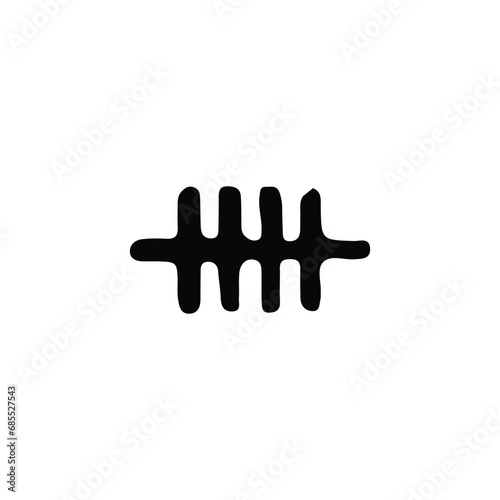 Fence icon. Simple style farm products big sale poster background symbol. Fence brand logo design element. Fence t-shirt printing. Vector for sticker.