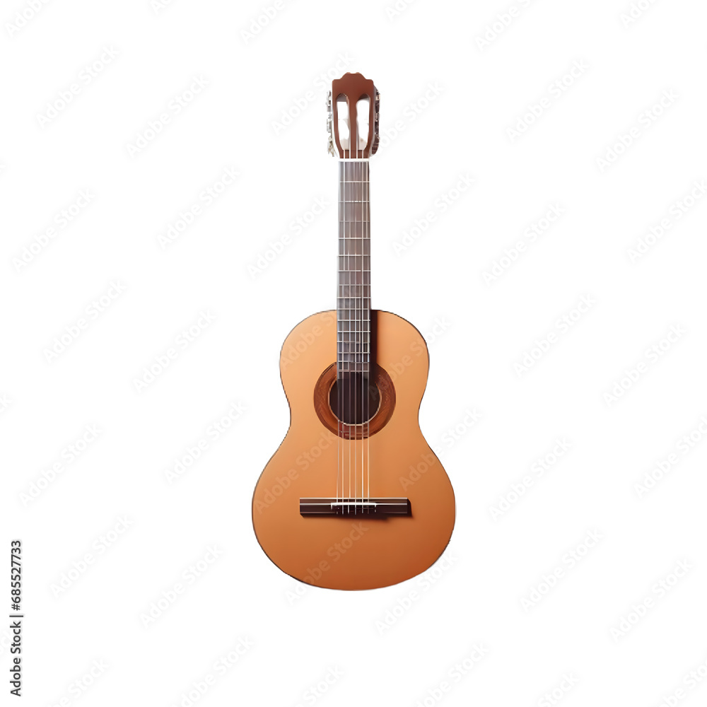 An isolated classical guitar-removebg-preview musical instrument cutout object on transparent background, PNG file
